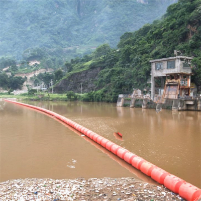 电站水面拦污排 水草藻类拦截浮筒_城市河道垃圾拦截索