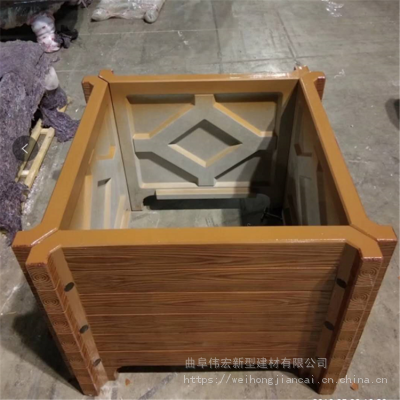 微山水泥花桶 城市街道仿木花箱 园林景观绿化工程花池图2