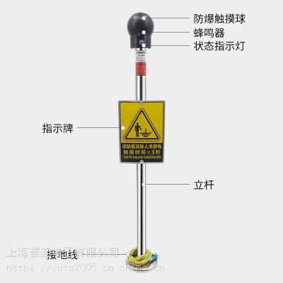 誉乏人体静电释放器 加油站人体静电释放报警器 触摸式导人体静电装置