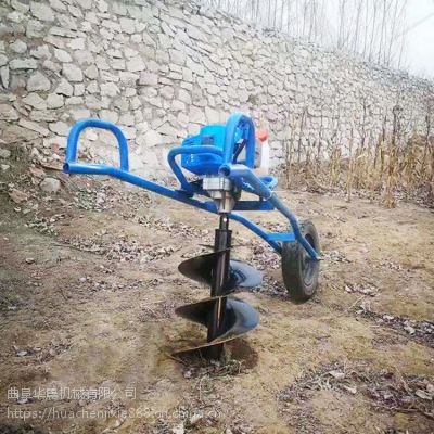 华晨汽油挖坑机今日报价/9马力手提式钻地机/山区通信杆打洞机图3
