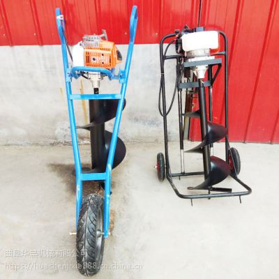 华晨汽油挖坑机今日报价/9马力手提式钻地机/山区通信杆打洞机图2