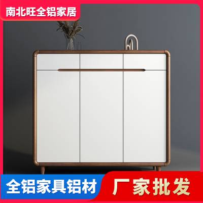 全铝整板家具材料 全铝家居智能鞋柜铝板材厂家批发仿实木全铝合金智能鞋柜型材定制图3