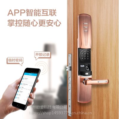 欧豪锁业家用指纹锁智能锁远程app开门临时密码开门***门锁智能化家居门锁时尚门锁图2