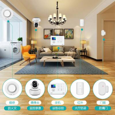 wifi+3G/4G无线智能家居***通家用防盗报警器红外线人体感应报警系统