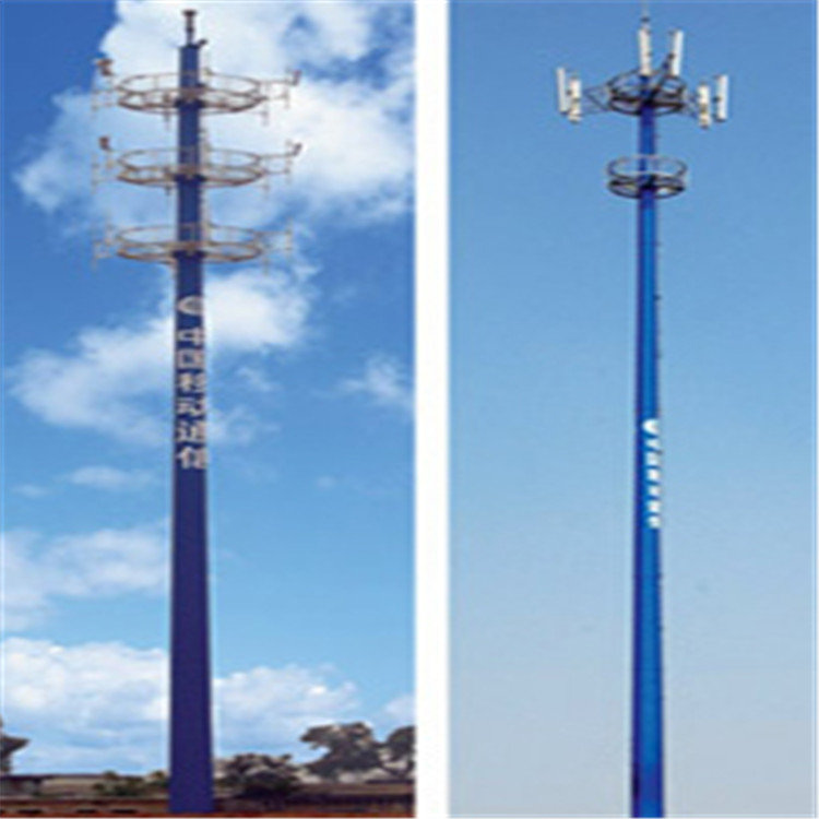 靖宇钢结构 单管塔 通信单管塔   外爬支架式单管塔  通信单管塔 单管塔厂家图1