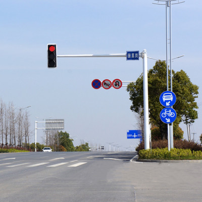 销售LED人行红绿指示灯 L型热镀锌交通信号灯信号灯杆 框架式交通信号灯 一体式信号灯 支持来图定制