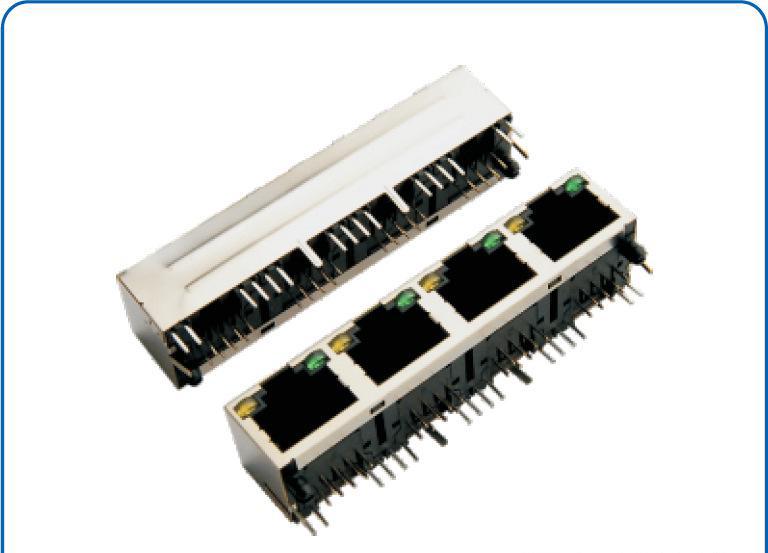 4口 RJ45插座 网络插座 连接器插座图1