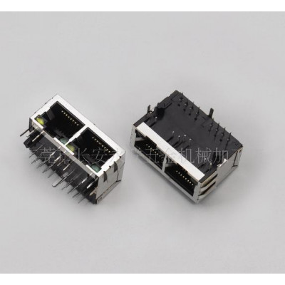 **1X2 2PORT RJ45带滤波器网络插座