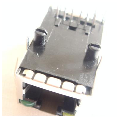 供应兴伸展电子水晶头母座RJ45JACK 带滤波器/LED单排6PIN连接器网络插座/网络接口