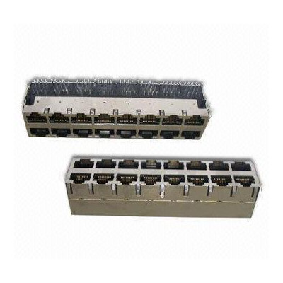 千兆网络插口RJ45 2X8带滤波器插座