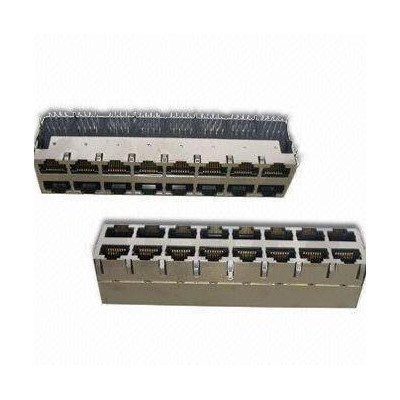 供应兴伸展电子1000BASE千兆网络插口/RJ45 2X8带滤波器插座/RJ45连接器/网络插座/网络接口母座