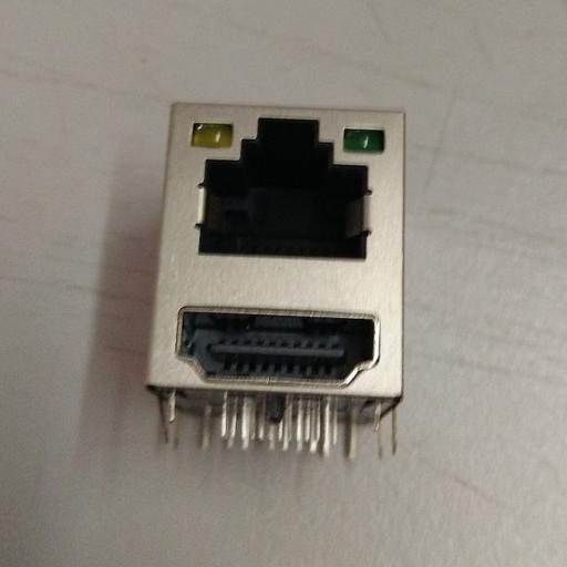 代应兴伸展电子RJ45插座  网络滤波器  连接器RJ45+HDMI系列  带弹带灯产品图2