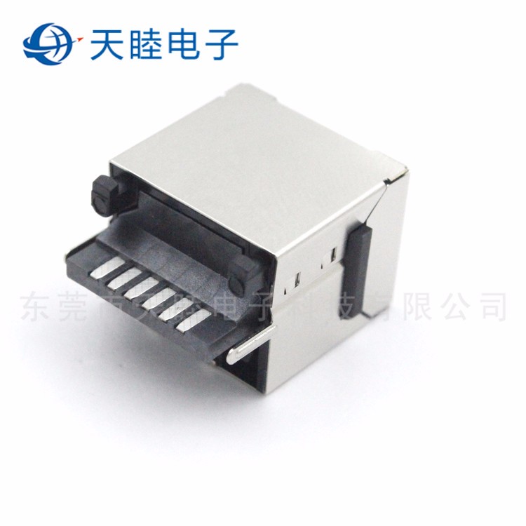 供应天睦制造8P8C SMT 屏蔽 6u RJ45网络连接器插座 RJ45  SMT图2