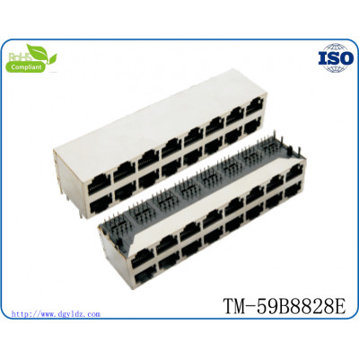供应天睦8P8C  2X8   镀金FU  屏蔽RJ45网络连接器插座
