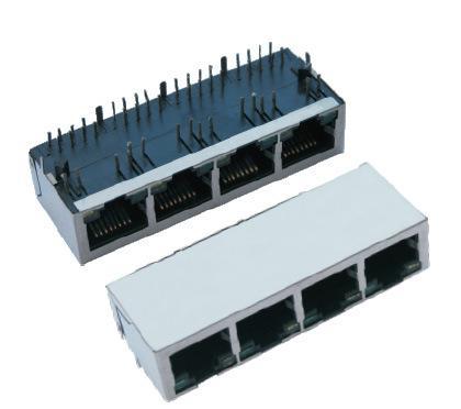 供应兴伸展电子100BASERJ45带变压器4口插座/RJ45插座/RJ45连接器网络插座/网络接口母座图2