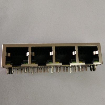 兴伸展电子RJ45插座/水晶头PCB插座系列/1X4带灯产品/RJ45插座/RJ45连接器网络插座/网络接口母座