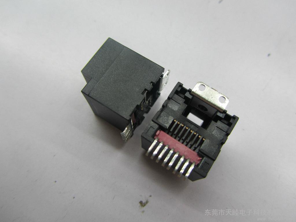 供应广东**制造商专业直插180度SMT系列有台阶网络插座 SMT连接器图1