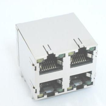 供应兴伸展电子8P8C2层4口RJ45带灯网络接口/交换机/RJ45插座/网络连接器插座图2