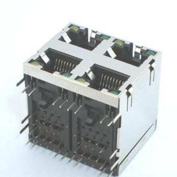 供应兴伸展电子8P8C2层4口RJ45带灯网络接口/交换机/RJ45插座/网络连接器插座图3