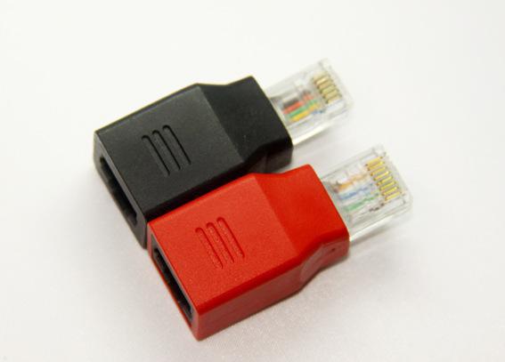 供应兴伸展电子8P8C网络公转母转接头/8P8C/黑色/红色/RJ45连接器网络插座/网络接口母座图1