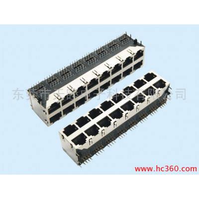 供应广东省**制造商大量生产RJ45屏蔽联体网络插座连接器 提供2x8网络插座