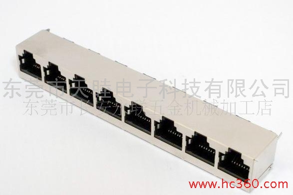 供应广东省**制造商大量生产RJ45屏蔽联体网络插座连接器 提供2x8网络插座图3