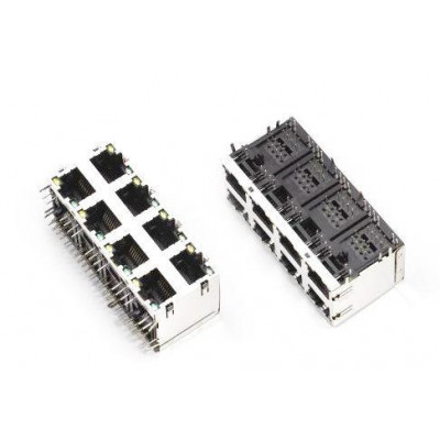 RJ45双层4排口网络插座