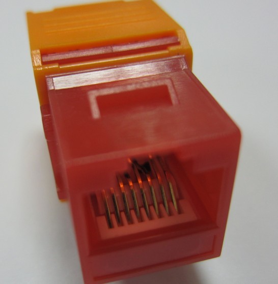 CAT6A非非屏蔽免打网络模块白色黑色黄色超六类网络适配器图1