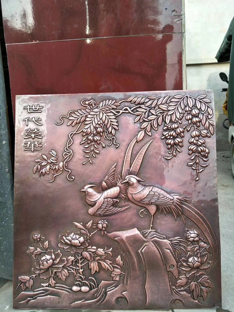 鎏芳FD076中式锻铜浮雕吉祥寓意浮雕家居挂件铜工艺厂家图1