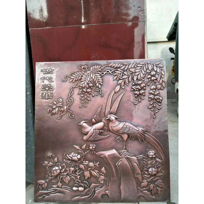 鎏芳FD076中式锻铜浮雕吉祥寓意浮雕家居挂件铜工艺厂家
