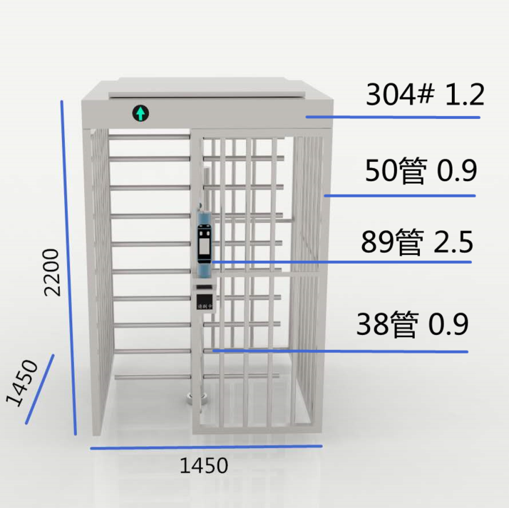 智慧工地人行全高转闸 人脸识别全高转闸通道设备 双通道转闸厂家  北京龙鼎瑞通  智慧工地人行全高转闸图2