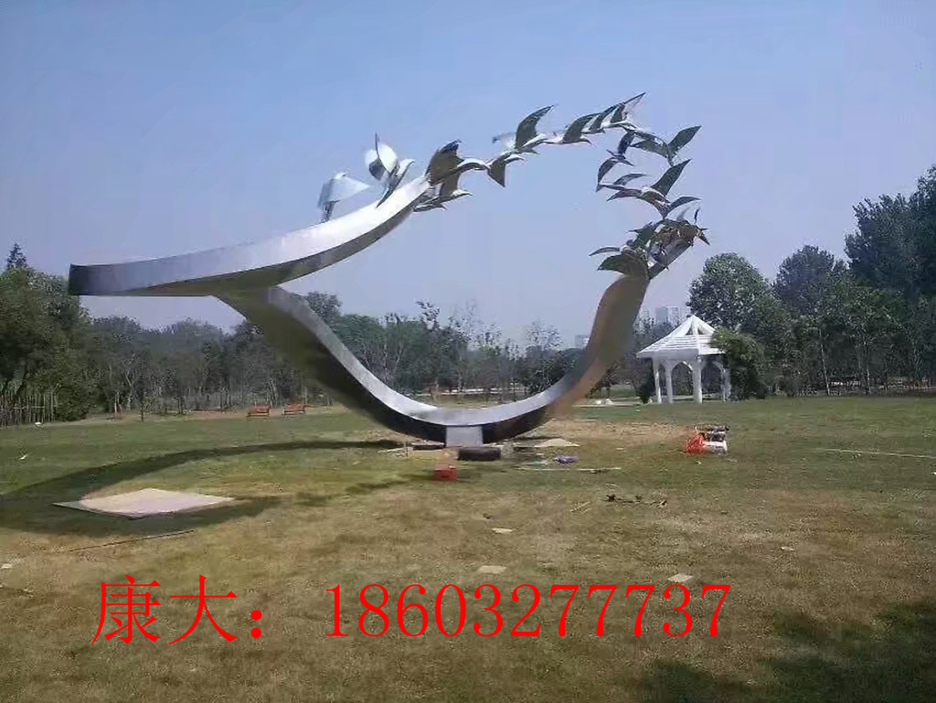 康大不锈钢动物雕塑城市标识广场摆件 不锈钢城市标识雕塑图3