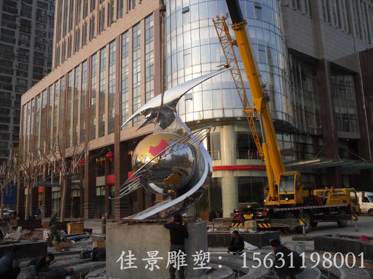 城市不锈钢雕塑城市雕塑不锈钢地球图3