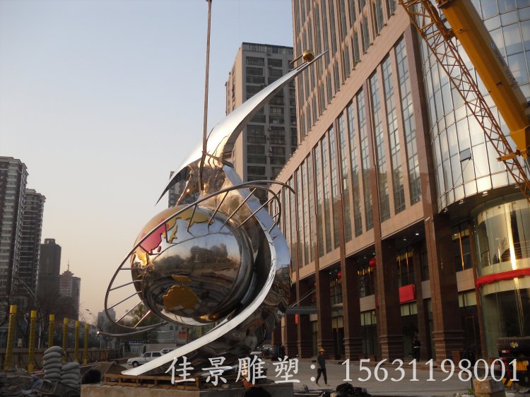 城市不锈钢雕塑城市雕塑不锈钢地球图2